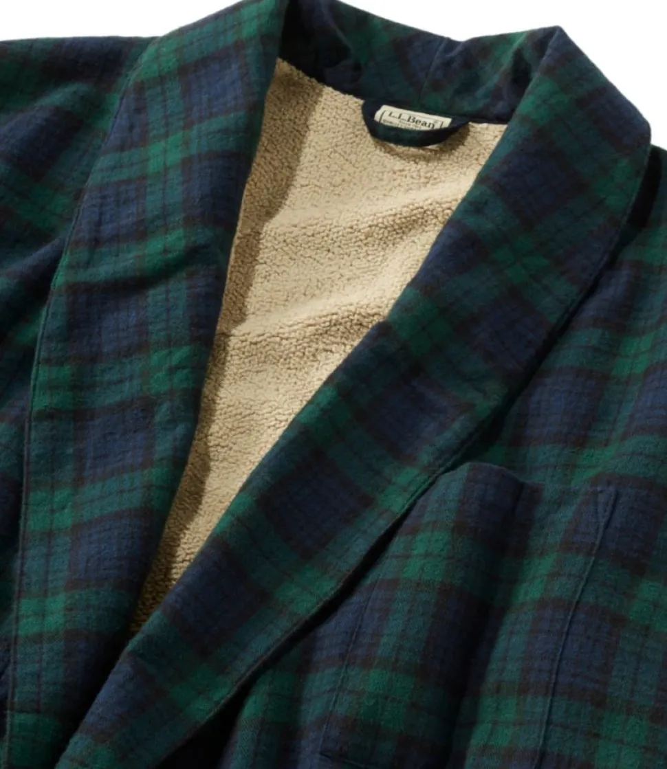 Hot L.L.Bean "Men's Scotch Plaid Flannel Robe, Sherpa-Lined"