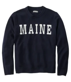 New L.L.Bean "Men's Signature Camp Merino Wool Crewneck Sweater, Pattern"