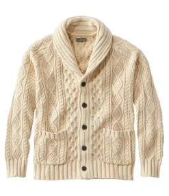 Shop L.L.Bean "Men's Signature Cotton Fisherman Sweater, Shawl-Collar Cardigan"