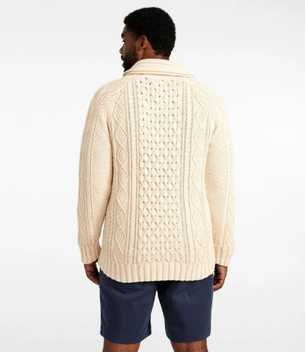 Shop L.L.Bean "Men's Signature Cotton Fisherman Sweater, Shawl-Collar Cardigan"