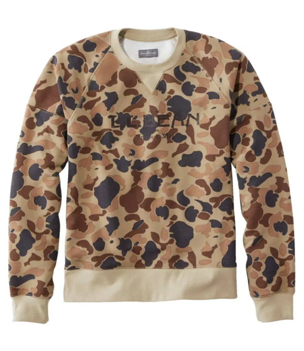 Sale L.L.Bean "Men's Signature Heritage Sweatshirt, Crewneck, Print" PaleOliveCamo