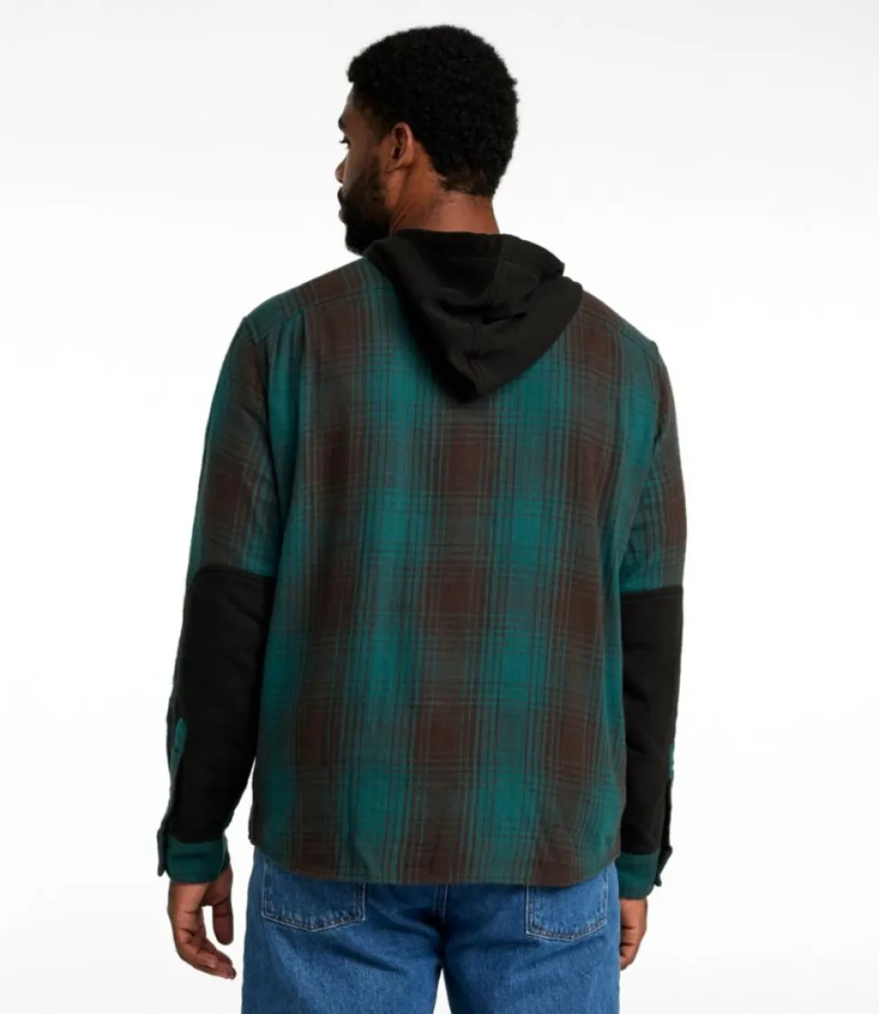 Discount L.L.Bean "Men's Signature Heritage Textured Flannel, Hooded Shirt Jac, Plaid"