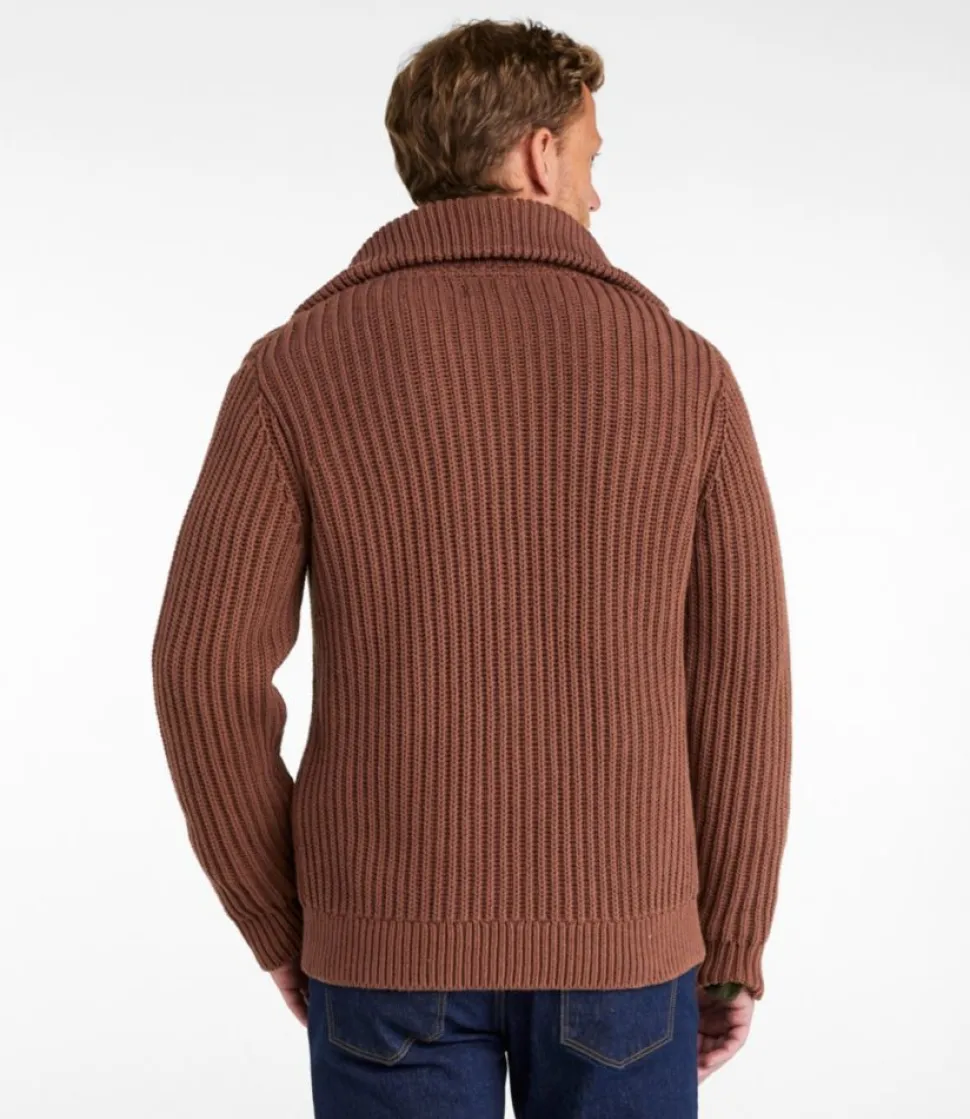 Clearance L.L.Bean "Men's Signature Organic Cotton Sweater, Funnel Neck, Full Zip"