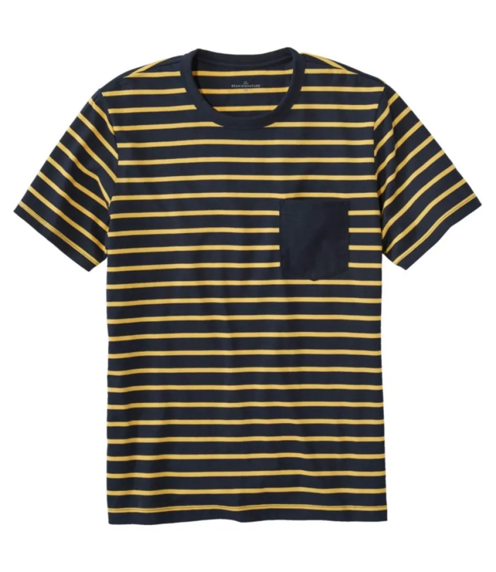 Best Sale L.L.Bean "Men's Signature Rangeley Cotton T-Shirt, Short-Sleeve, Stripe" Navy