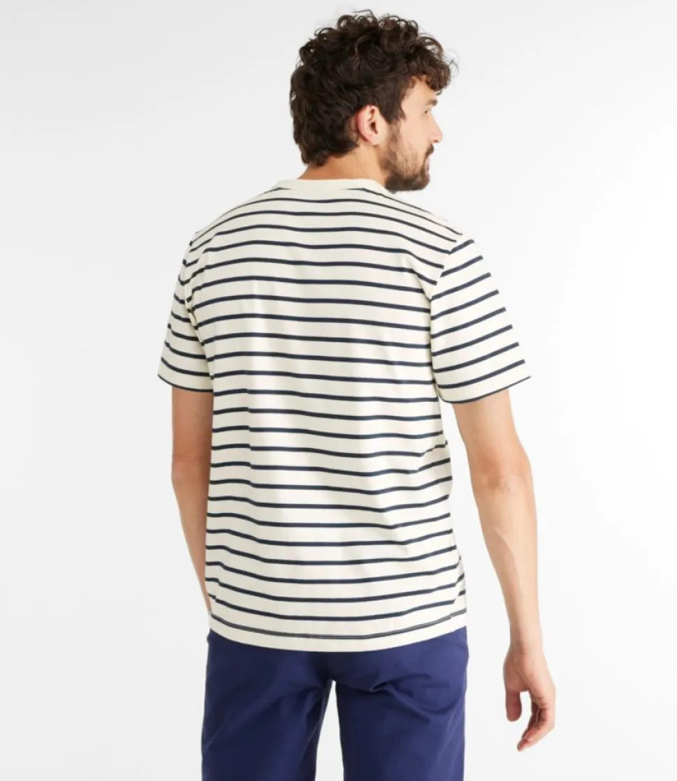 Best Sale L.L.Bean "Men's Signature Rangeley Cotton T-Shirt, Short-Sleeve, Stripe" Navy