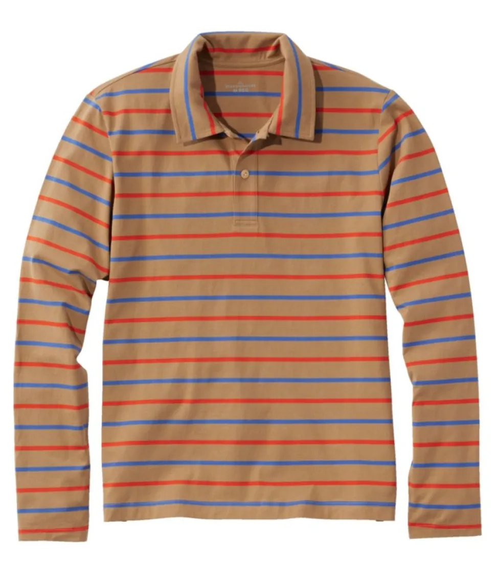 Shop L.L.Bean "Men's Signature Stonecoast Polo, Long-Sleeve, Stripe" WalnutStripe