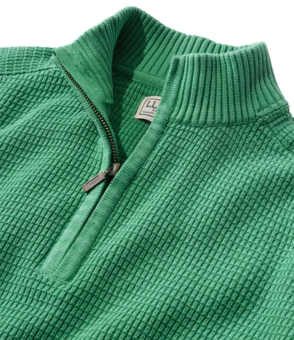 Flash Sale L.L.Bean "Men's Textured Washed Cotton Sweaters, Quarter-Zip"