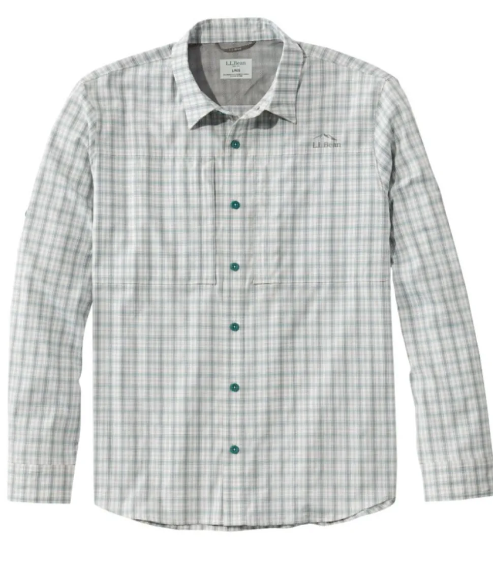 Fashion L.L.Bean "Men's Tropicwear Pro Stretch Shirt, Long-Sleeve Plaid" SeaPine