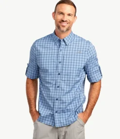 Fashion L.L.Bean "Men's Tropicwear Pro Stretch Shirt, Long-Sleeve Plaid" SeaPine