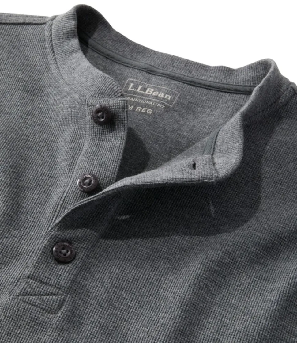 Best L.L.Bean "Men's Unshrinkable Mini-Waffle Henley, Long-Sleeve Traditional Fit"