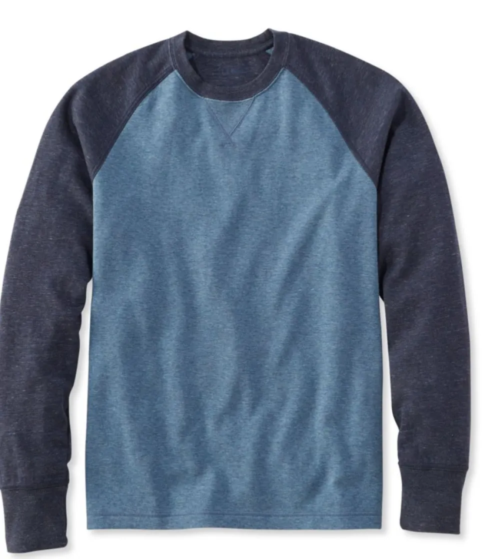Best L.L.Bean "Men's Washed Cotton Double-Knit Crewneck, Slightly Fitted Long-Sleeve Colorblock"