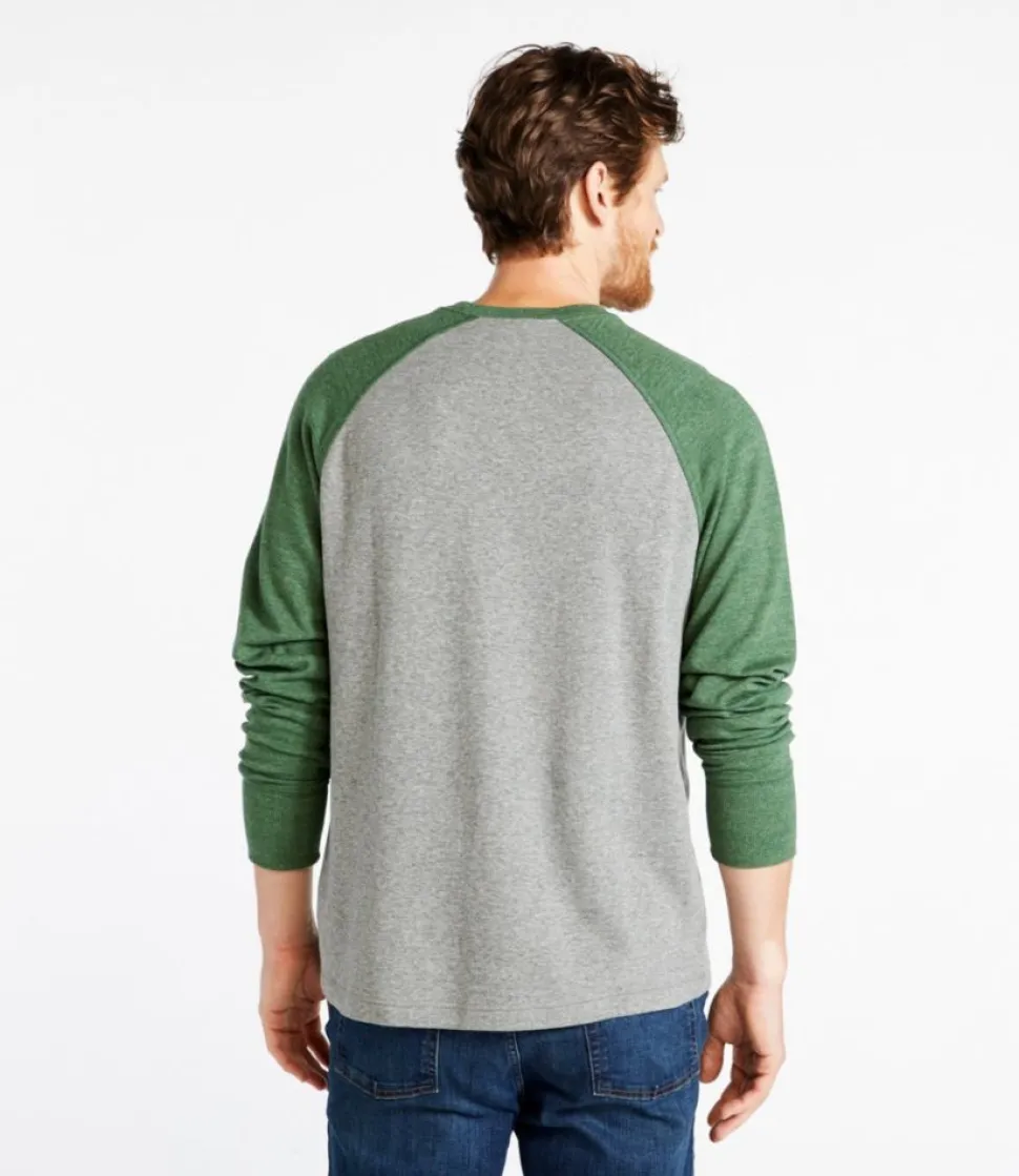 Best L.L.Bean "Men's Washed Cotton Double-Knit Crewneck, Slightly Fitted Long-Sleeve Colorblock"