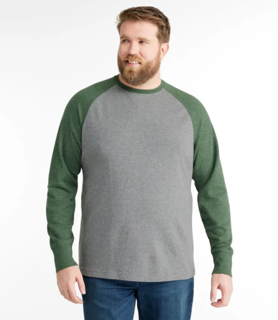 Best L.L.Bean "Men's Washed Cotton Double-Knit Crewneck, Slightly Fitted Long-Sleeve Colorblock"
