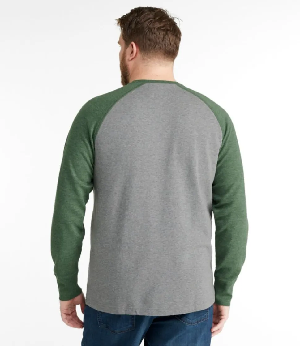 Best L.L.Bean "Men's Washed Cotton Double-Knit Crewneck, Slightly Fitted Long-Sleeve Colorblock"