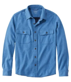Sale L.L.Bean "Men's Washed Cotton Double-Knit Chamois Shirt, Long-Sleeve"