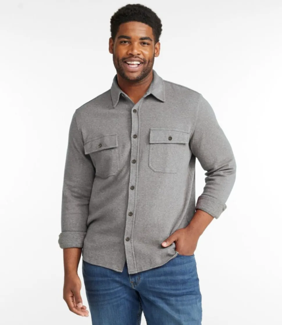 Sale L.L.Bean "Men's Washed Cotton Double-Knit Chamois Shirt, Long-Sleeve"