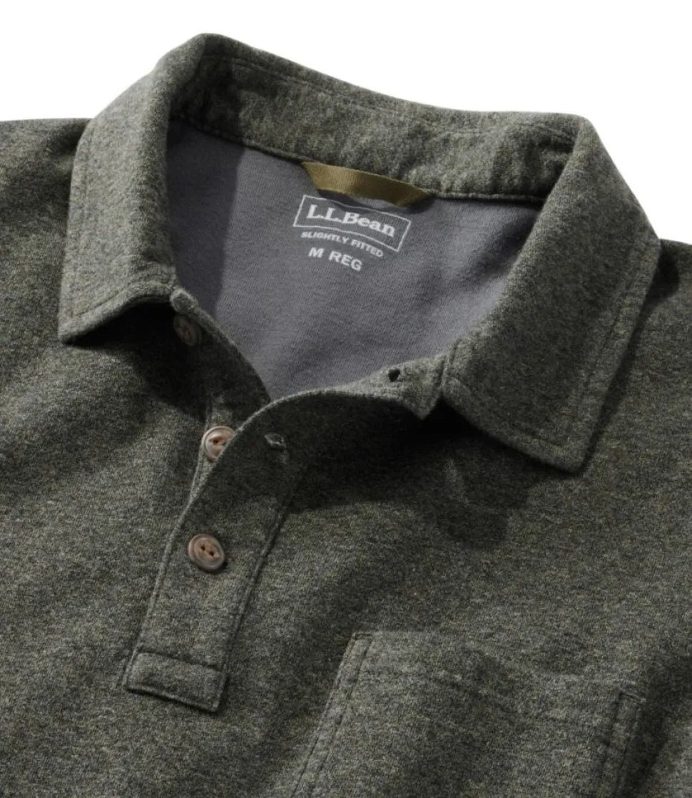Fashion L.L.Bean "Men's Washed Cotton Double-Knit Polo, Long-Sleeve"