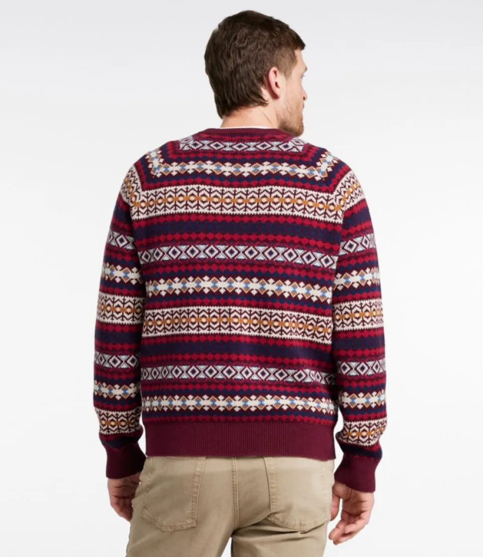 Best Sale L.L.Bean "Men's Wicked Soft Cotton/Cashmere Sweater, Crewneck, Pattern"