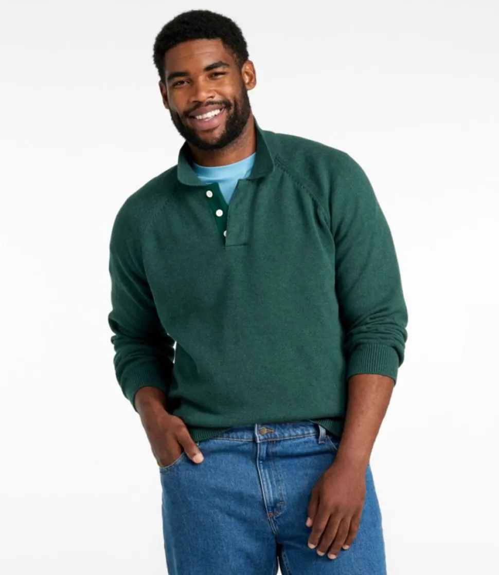 Discount L.L.Bean "Men's Wicked Soft Cotton/Cashmere Sweater, Rugby Polo"