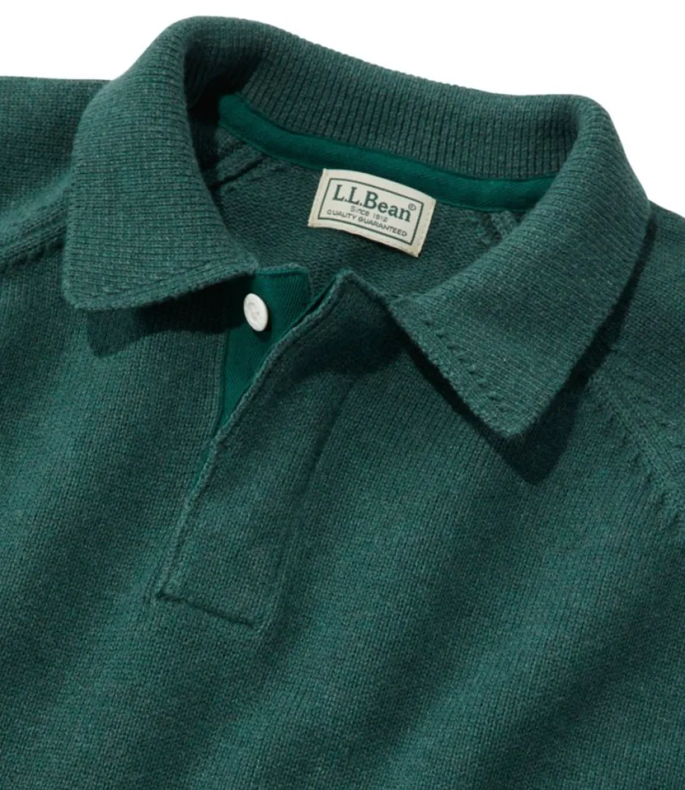 Discount L.L.Bean "Men's Wicked Soft Cotton/Cashmere Sweater, Rugby Polo"