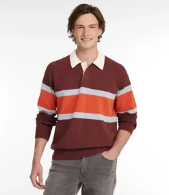 Cheap L.L.Bean "Men's Wicked Soft Cotton/Cashmere Sweater, Rugby Polo, Stripe"
