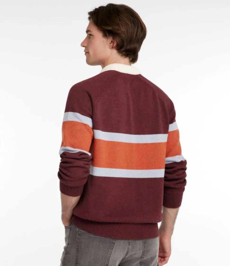 Cheap L.L.Bean "Men's Wicked Soft Cotton/Cashmere Sweater, Rugby Polo, Stripe"