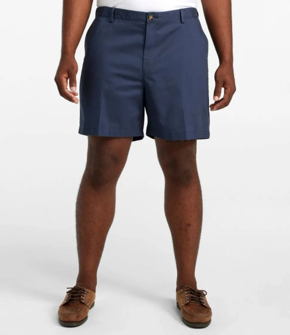 Outlet L.L.Bean "Men's Wrinkle-Free Double L® Chino Shorts, Natural Fit, Hidden Comfort Waist, 6""