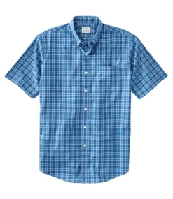 Best Sale L.L.Bean "Men's Wrinkle-Free Kennebunk Sport Shirt, Traditional Fit Short-Sleeve Check"
