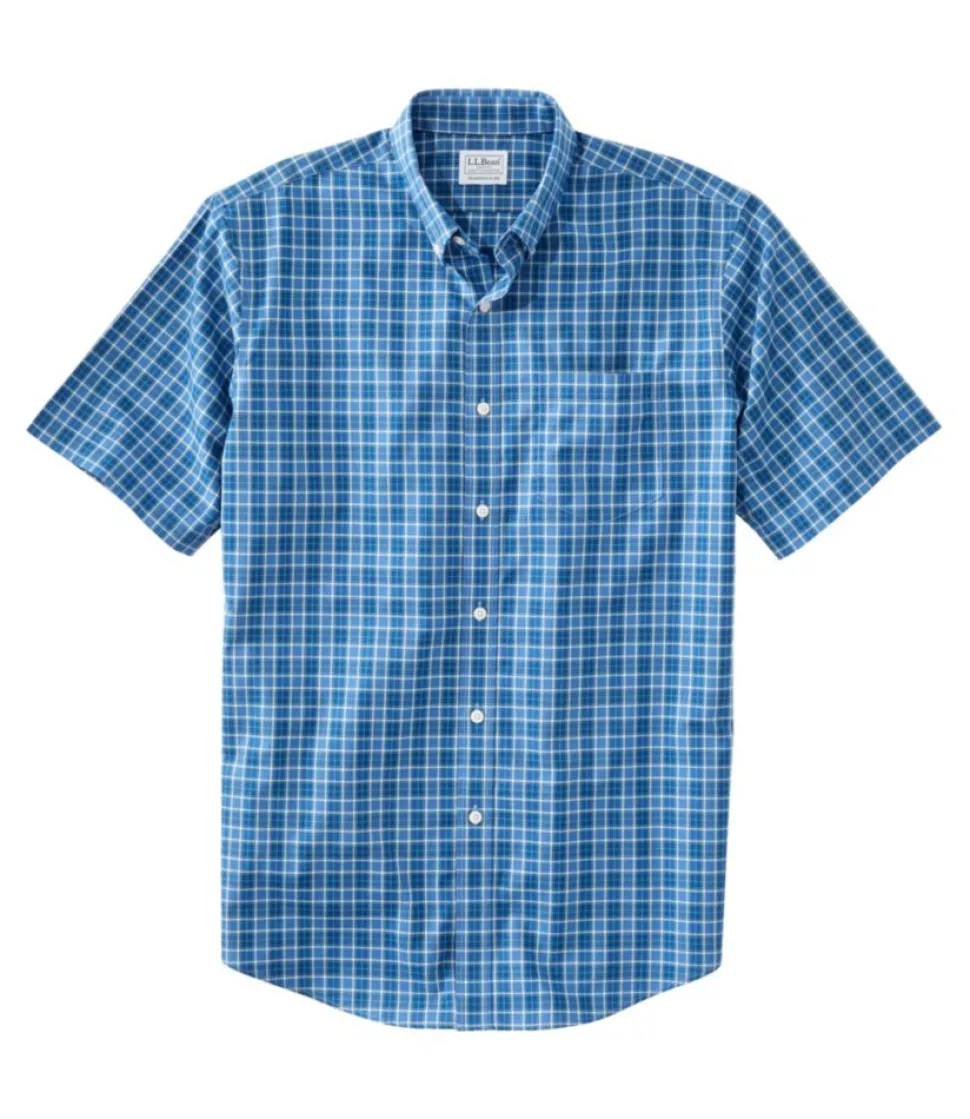 Best Sale L.L.Bean "Men's Wrinkle-Free Kennebunk Sport Shirt, Traditional Fit Short-Sleeve Check"