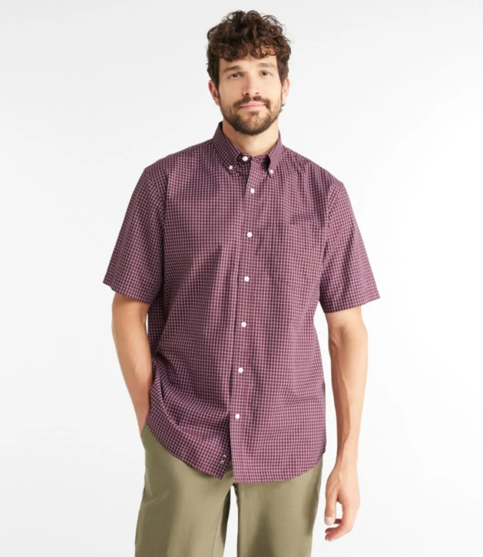 Best Sale L.L.Bean "Men's Wrinkle-Free Kennebunk Sport Shirt, Traditional Fit Short-Sleeve Check"