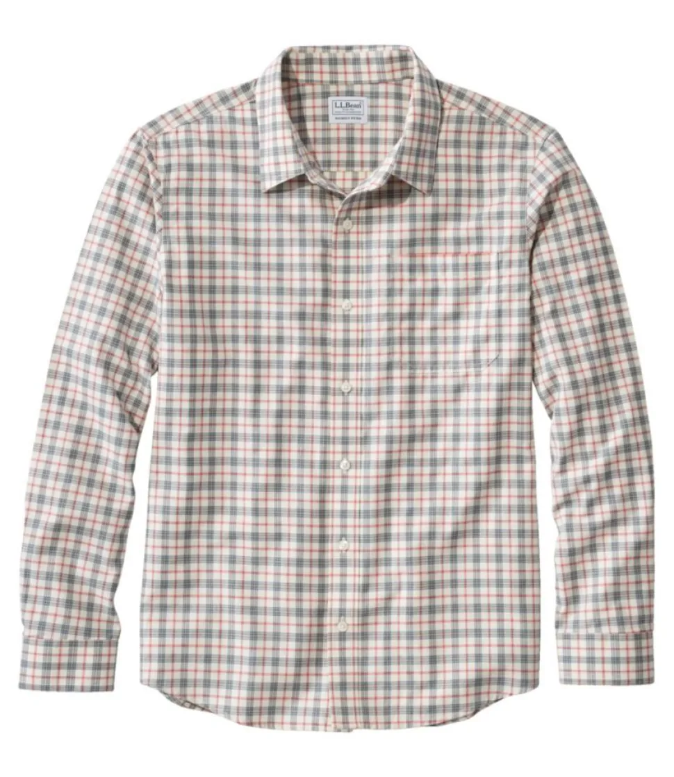 Discount L.L.Bean "Men's Wrinkle-Free Ultrasoft Brushed Cotton Shirt, Long-Sleeve, Slightly Fitted Untucked Fit"