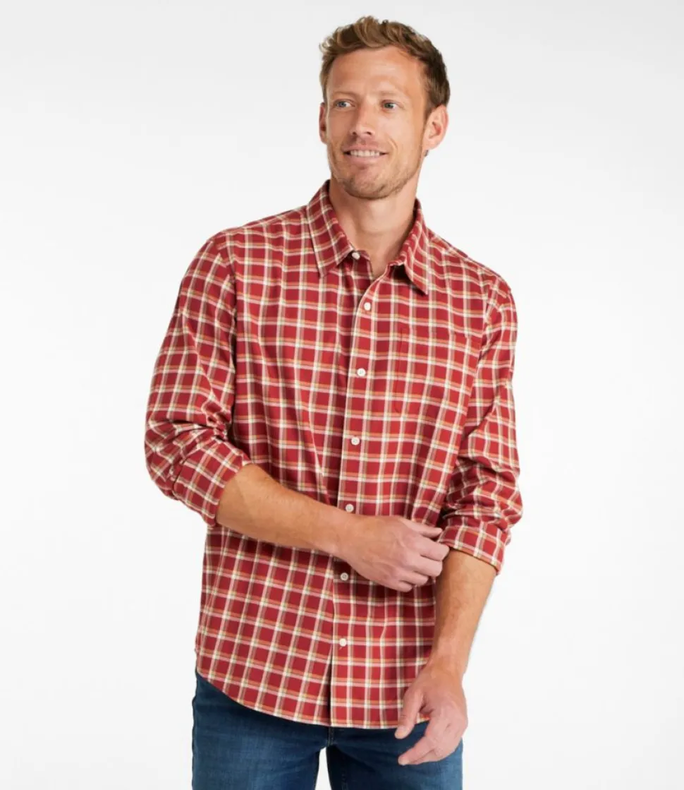 Discount L.L.Bean "Men's Wrinkle-Free Ultrasoft Brushed Cotton Shirt, Long-Sleeve, Slightly Fitted Untucked Fit"
