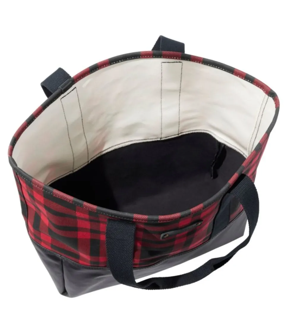 Fashion L.L.Bean "Nor'easter Tote Bag, Open-Top, Print" RoyalRedPlaid