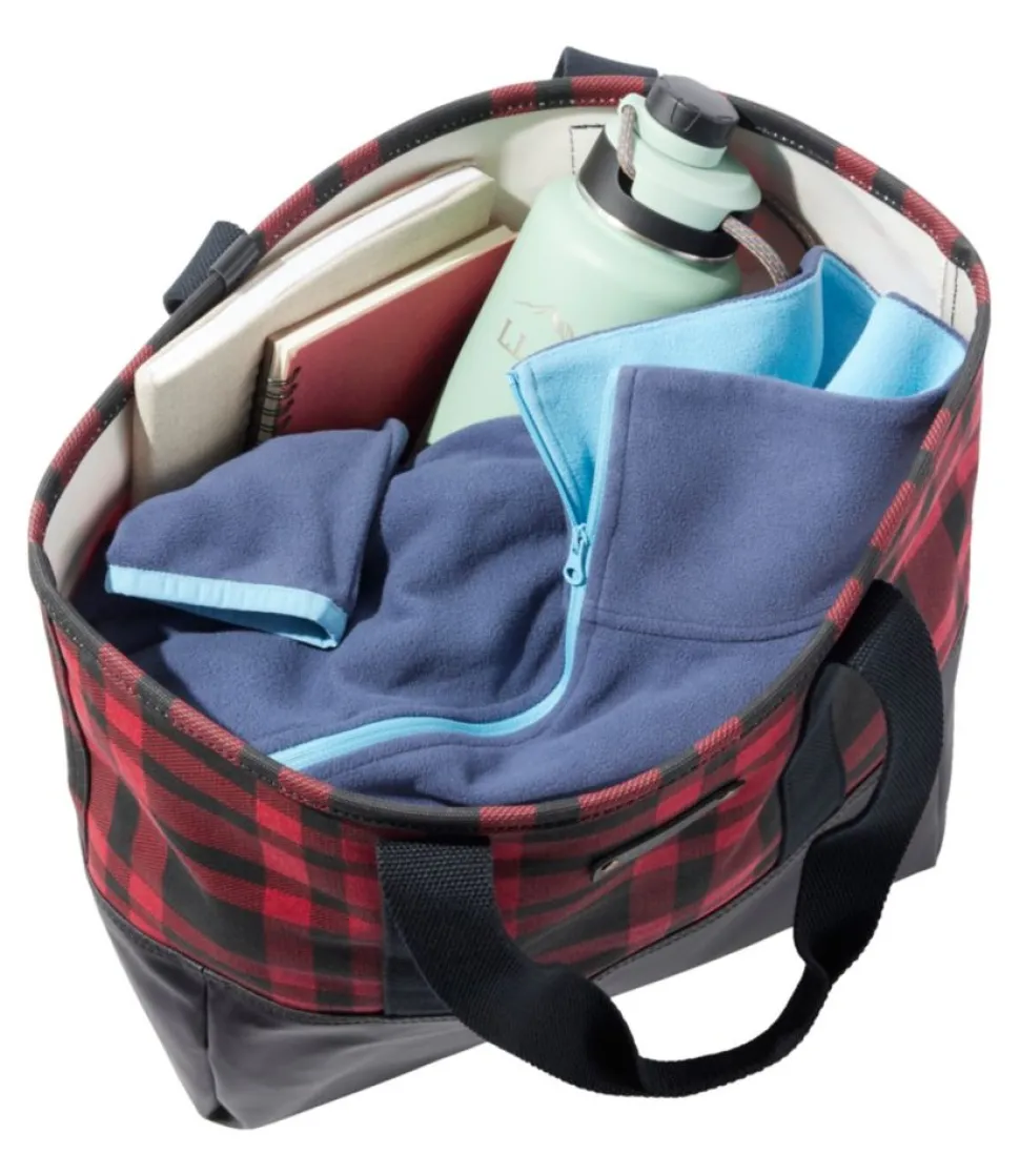 Fashion L.L.Bean "Nor'easter Tote Bag, Open-Top, Print" RoyalRedPlaid