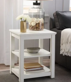 New L.L.Bean "Painted Farmhouse Two Shelf End Table" Paperwhite