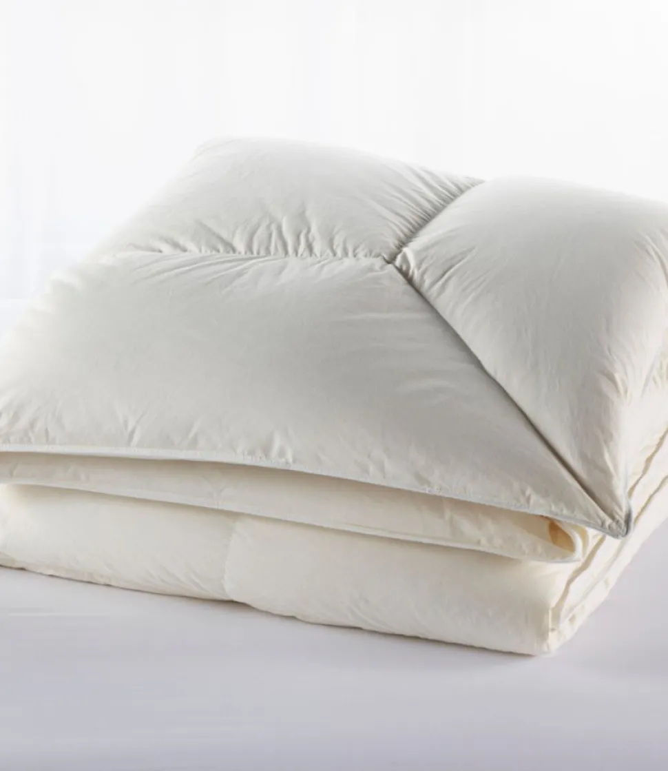 Sale L.L.Bean "Permabaffle Box Goose Down Comforter, Warm" Cream