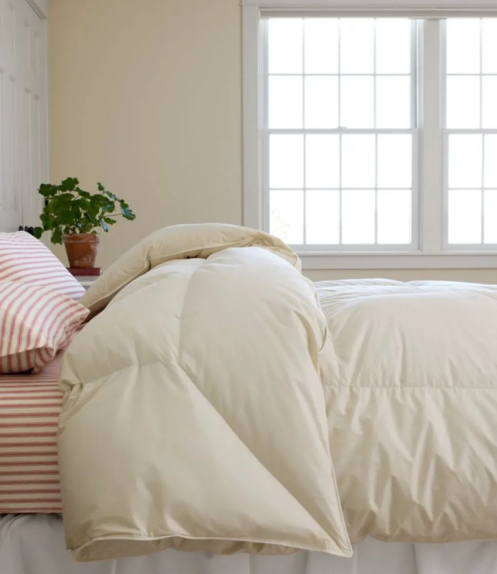 Sale L.L.Bean "Permabaffle Box Goose Down Comforter, Warm" Cream