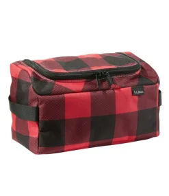 New L.L.Bean "Personal Organizer Toiletry Kit, Print" RedBuffaloPlaid