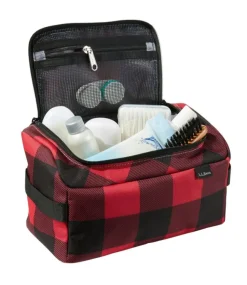 New L.L.Bean "Personal Organizer Toiletry Kit, Print" RedBuffaloPlaid