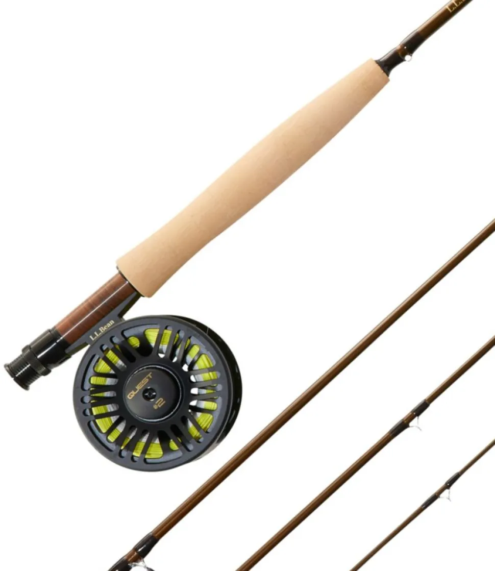 New L.L.Bean "Quest Fly Rod Outfits, Two-Piece" Brown
