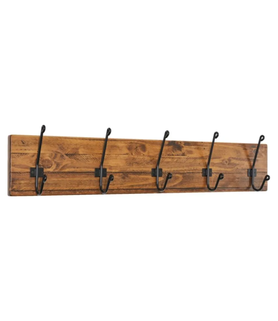 New L.L.Bean "Rustic Wooden Wall Rack" DarkNatural