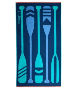 Hot L.L.Bean "Seaside Beach Towel, Paddles" OceanBlue