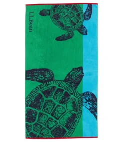 Cheap L.L.Bean "Seaside Beach Towel, Turtles" BrightElm