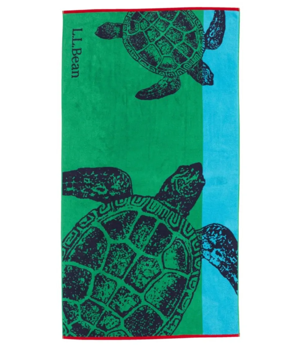 Cheap L.L.Bean "Seaside Beach Towel, Turtles" BrightElm
