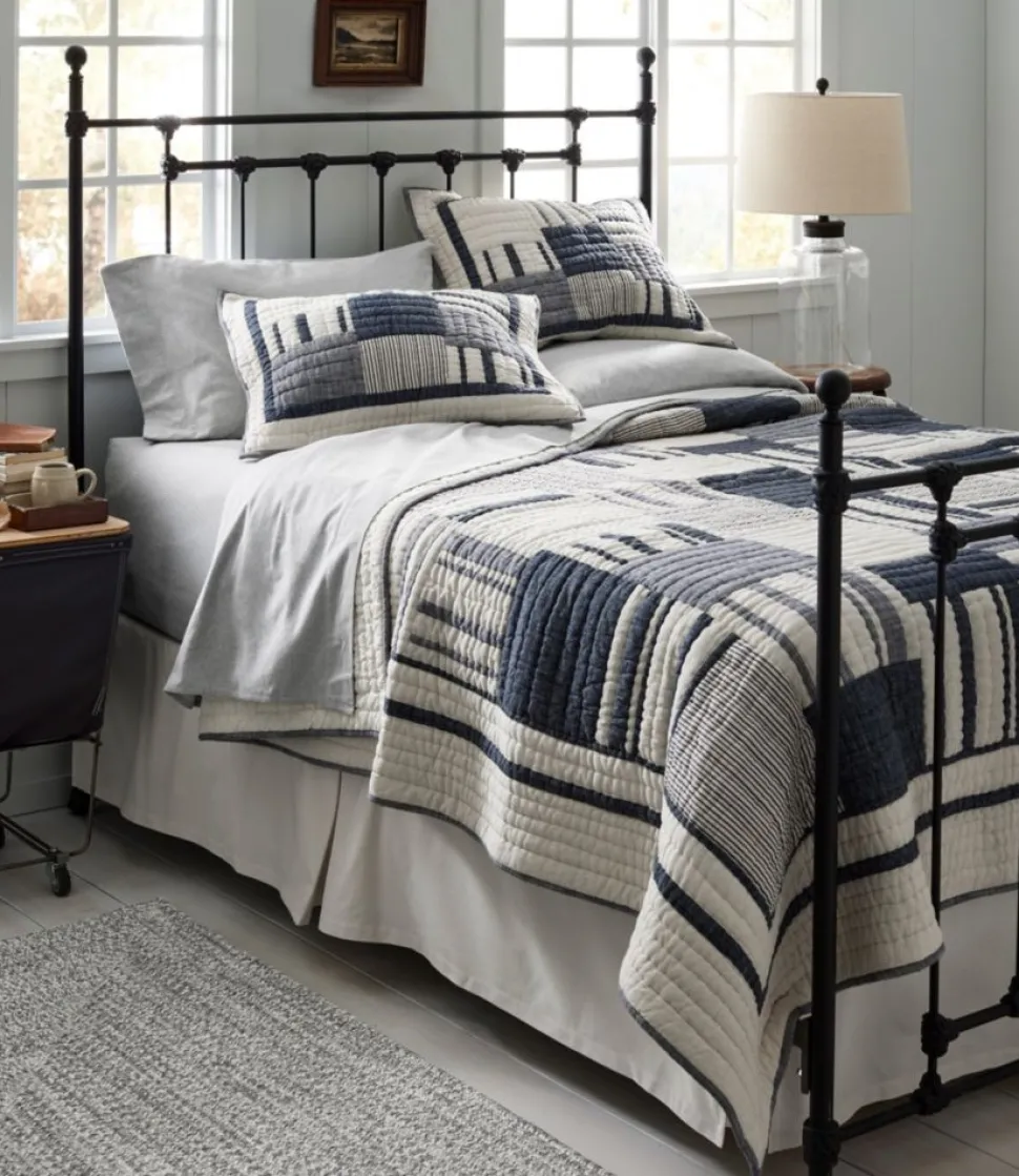 Fashion L.L.Bean "Striped Patchwork Quilt Collection" Indigo