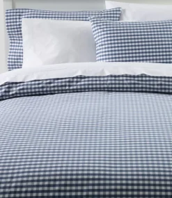 Clearance L.L.Bean "Sunwashed Percale Comforter Cover, Gingham Check" VintageIndigo