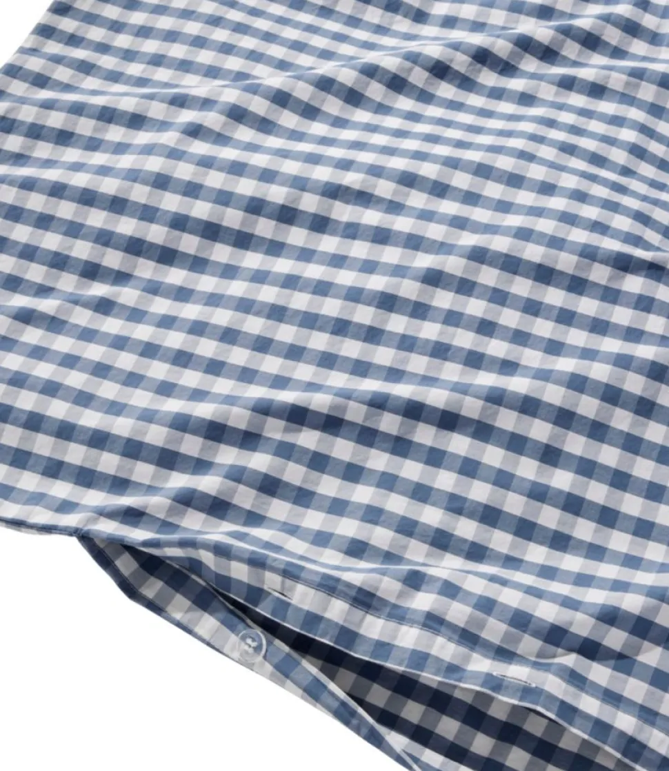 Clearance L.L.Bean "Sunwashed Percale Comforter Cover, Gingham Check" VintageIndigo