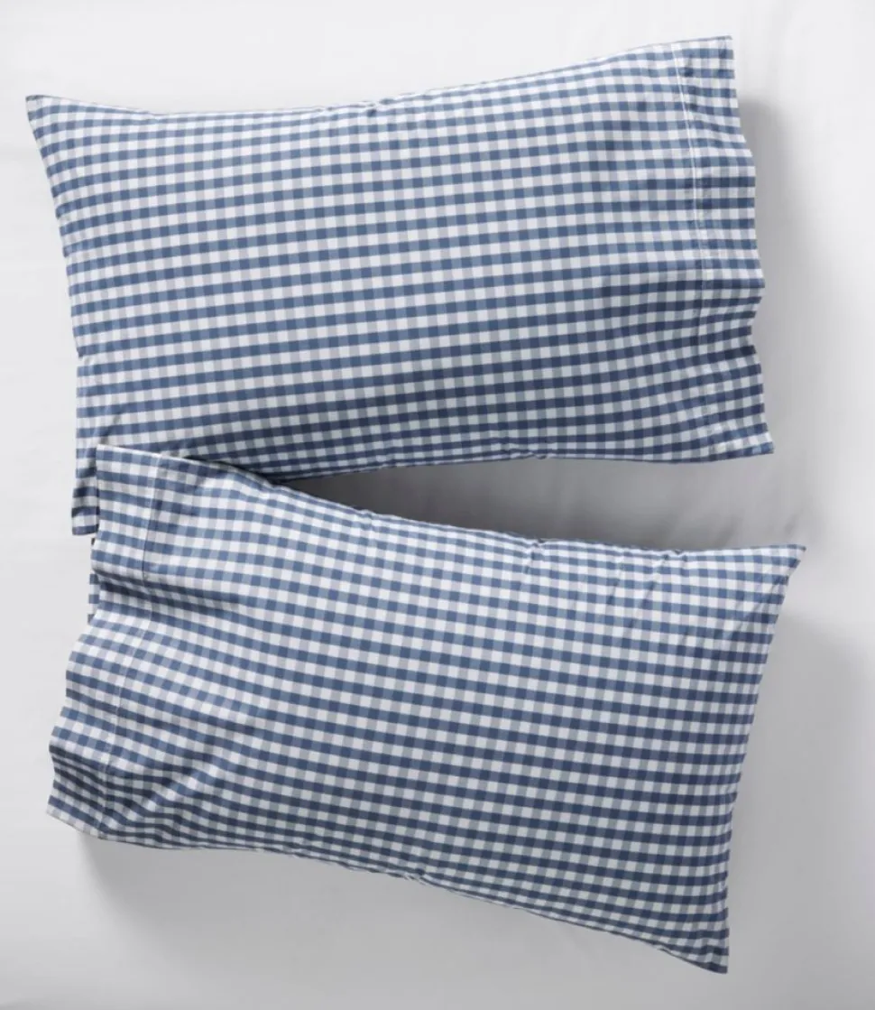 Hot L.L.Bean "Sunwashed Percale Sheet Collection, Gingham Check" VintageIndigo