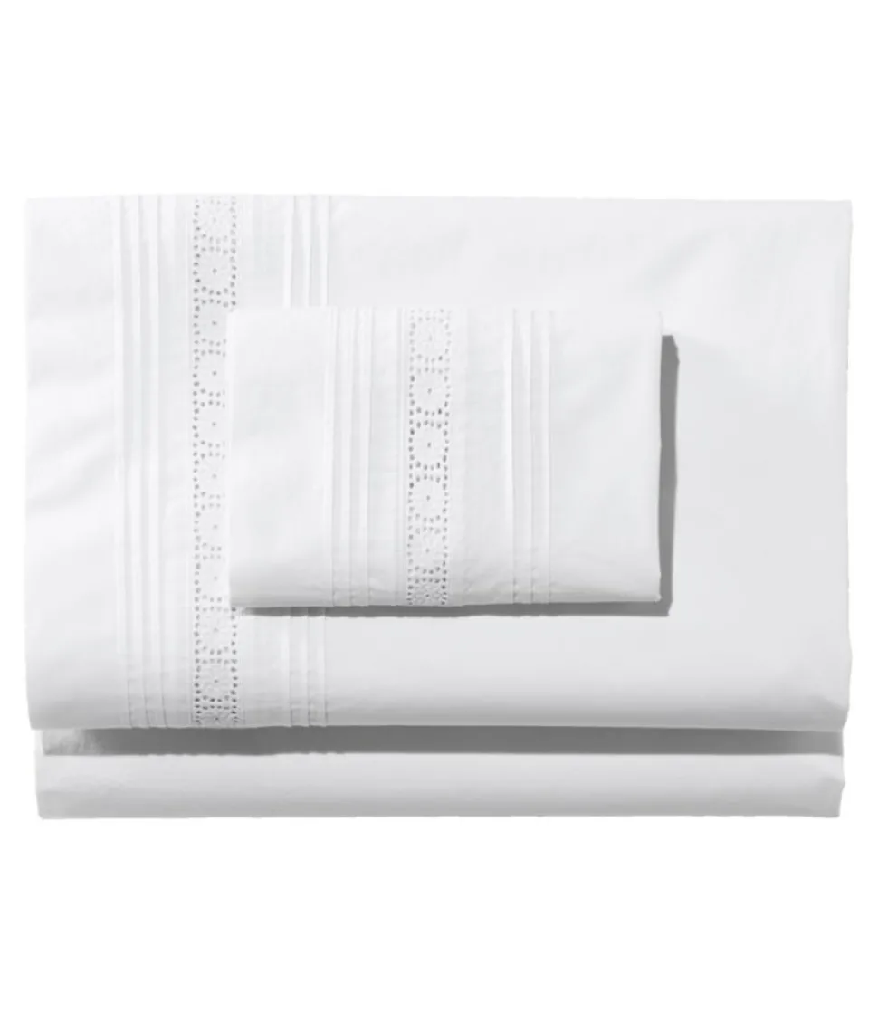 Fashion L.L.Bean "Sunwashed Pintuck Sheet Collection" White