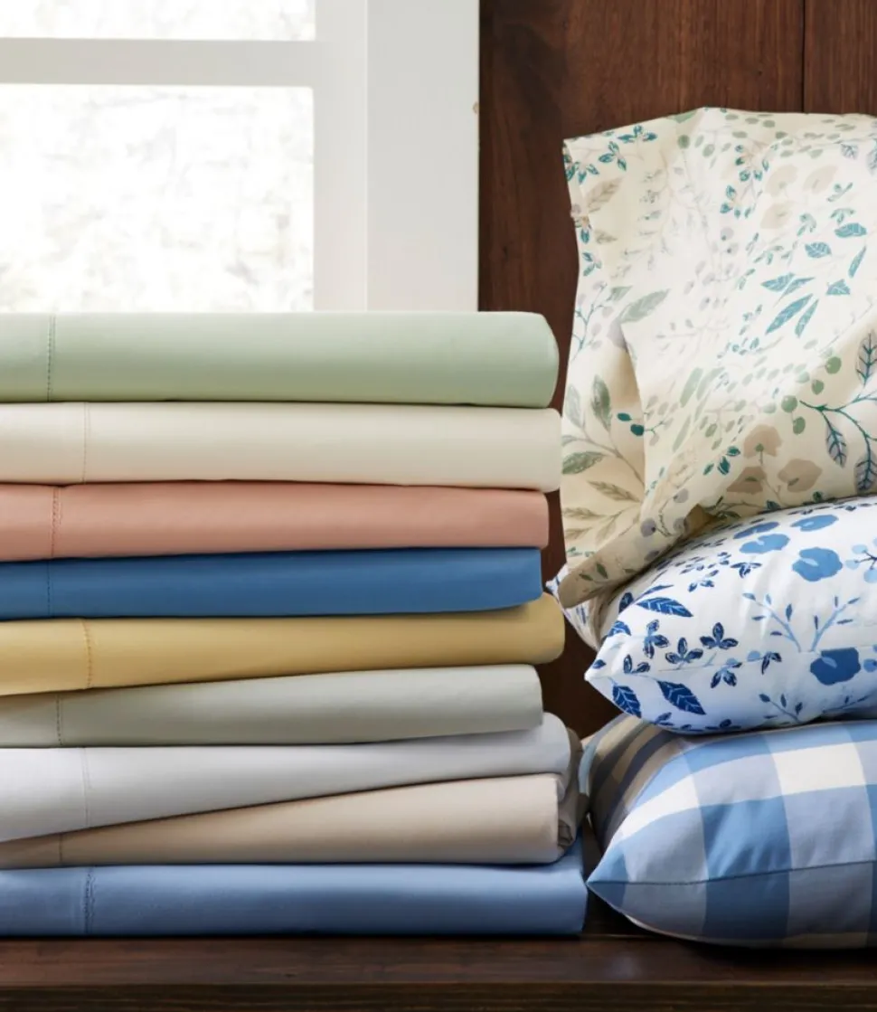 Fashion L.L.Bean "280-Thread-Count Pima Cotton Percale Pillowcases, Print, Set of Two"